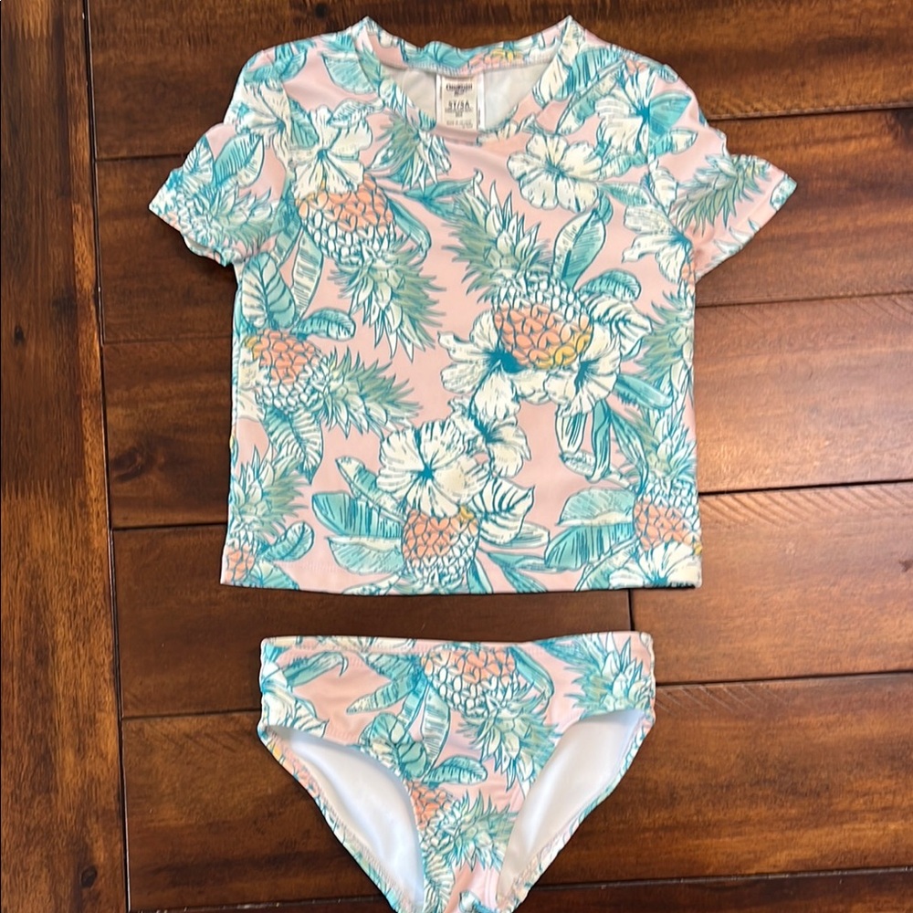 Kids Swim Set with Tropical Print
